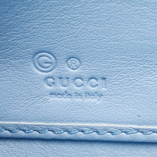 グッチ グッチシマ ラウンドファスナー 長財布 449391 ライトブルー PVC レザー レディース GUCCI 【中古】