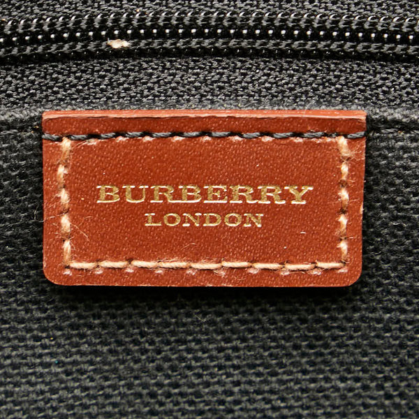 バーバリー ノバチェック シャドーホース ビジネスバッグ ブリーフケース ベージュ PVC レザー レディース BURBERRY 【中古】