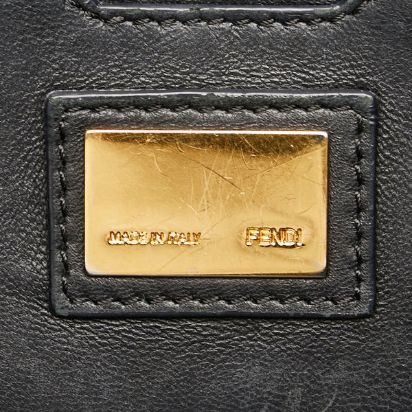 フェンディ チェーン ショルダーバッグ ブルー ムートン レザー レディース FENDI 【中古】