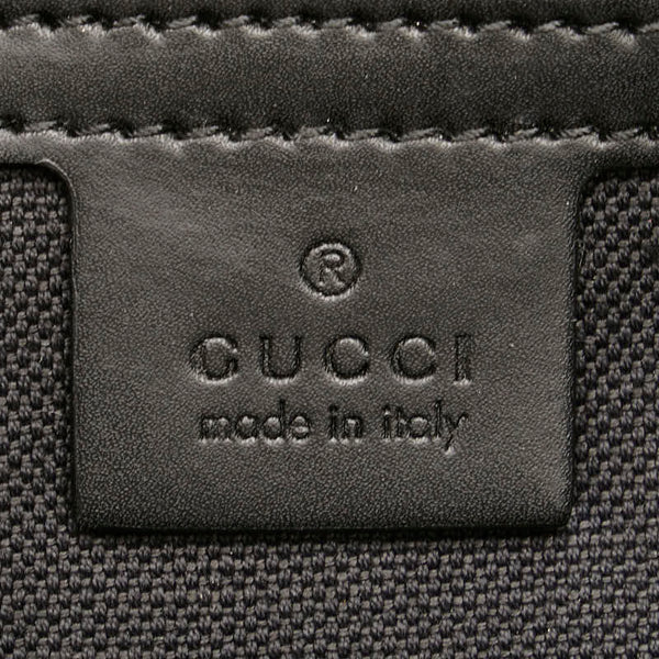 グッチ GGスプリーム ハンドバッグ トートバッグ 495559 グレー ブラック PVC レザー レディース GUCCI 【中古】