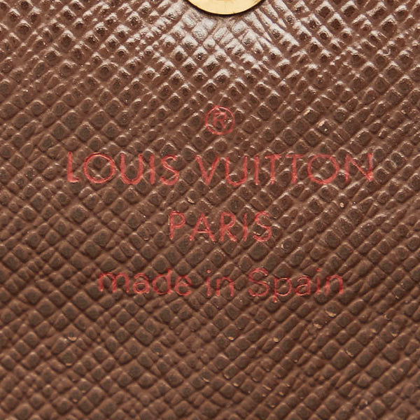 ルイ ヴィトン ダミエ ポルトフォイユ サラ 長財布 N61734 ブラウン PVC レザー レディース LOUIS VUITTON 【中古】