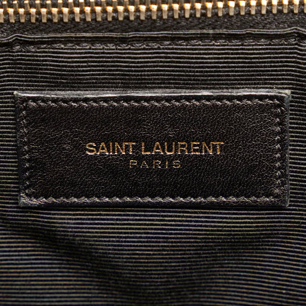 サンローラン YSLロゴ Vステッチ チェーン トートバッグ レッド レザー レディース SAINT LAURENT 【中古】