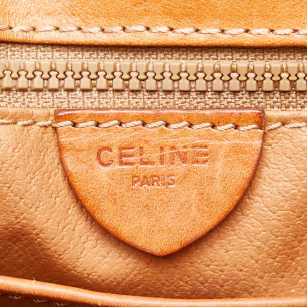 セリーヌ マカダム ハンドバッグ ブラウン PVC レザー レディース CELINE 【中古】