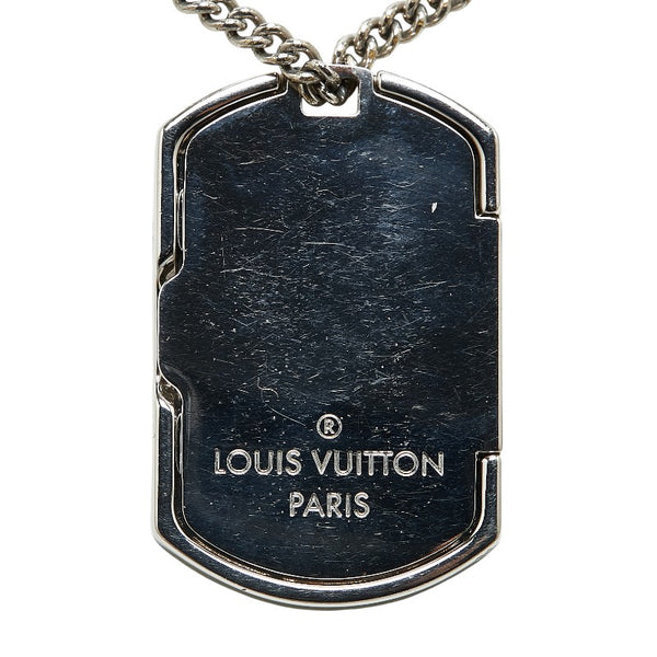 ルイ ヴィトン モノグラム エクリプス コリエ プラーク ネックレス M63640 シルバー メタル レディース LOUIS VUITTON 【中古】