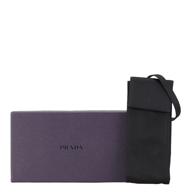 プラダ 三角ロゴプレート ミニショルダーバッグ ブラック ナイロン レディース PRADA 【中古】