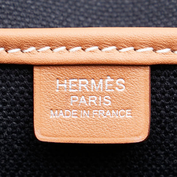 エルメス エトリヴィエールポケット 27 トートバッグ ブラック ブラウン スイフト トワルゴエラン レディース HERMES 【中古】