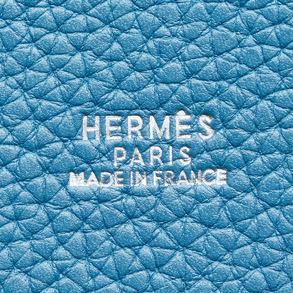 エルメス マンジョワールPM ハンドバッグ バケットバッグ ブルージーン ライトブルー トリヨンクレマンス レディース HERMES 【中古】