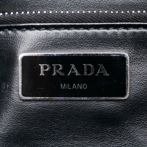 プラダ ポシェット ロゴ 斜め掛け ショルダーバッグ 1BD295 ブラック ナイロン レザー レディース PRADA 【中古】