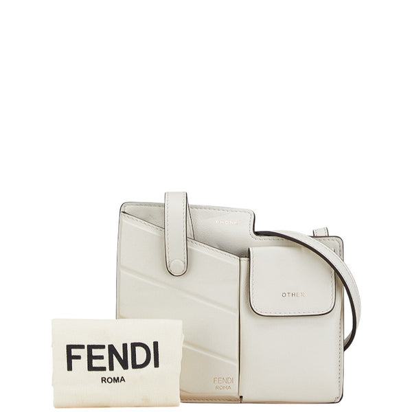 フェンディ バスティーン ミニ センチュリー 斜め掛け ショルダーバッグ 8BS026 アイボリー ホワイト レザー レディース FENDI 【中古】