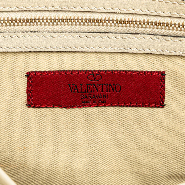 ヴァレンチノ ロックスタッズ ハンドバッグ ショルダーバッグ 2WAY ホワイト レザー レディース Valentino 【中古】