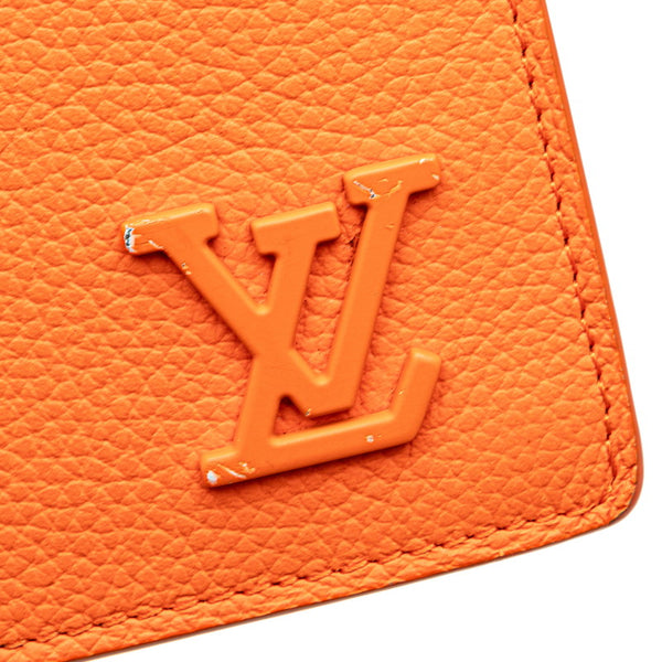 ルイ ヴィトン LVアエログラム ポルトフォイユ ブラザ 長財布 M81153 オレンジ レザー レディース LOUIS VUITTON 【中古】