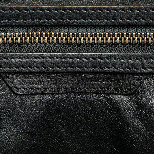 セリーヌ ラゲージ マイクロショッパー ハンドバッグ ブラック レザー レディース CELINE 【中古】