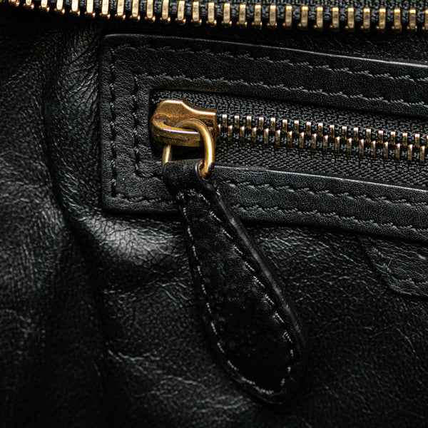 セリーヌ ラゲージ マイクロショッパー ハンドバッグ ブラック レザー レディース CELINE 【中古】