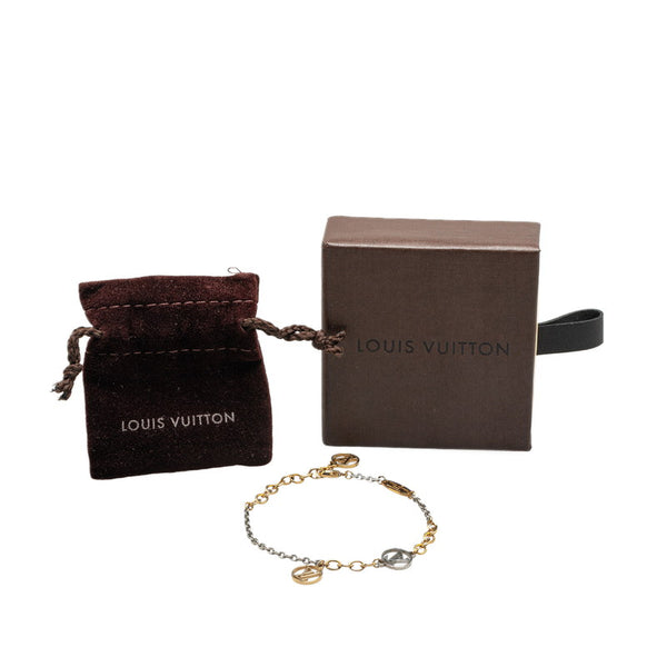 ルイ ヴィトン ロゴマニア ブレスレット M68077 ゴールド シルバー メッキ レディース LOUIS VUITTON 【中古】