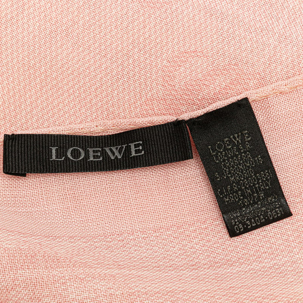 ロエベ アナグラム ストール マフラー ピンク ウール シルク レディース LOEWE 【中古】