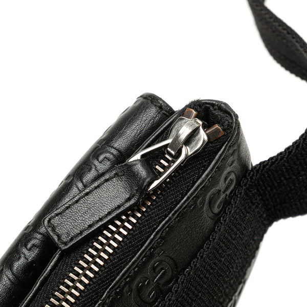 グッチ グッチシマ ウエストバッグ ボディバッグ 162916 ブラック レザー レディース GUCCI 【中古】