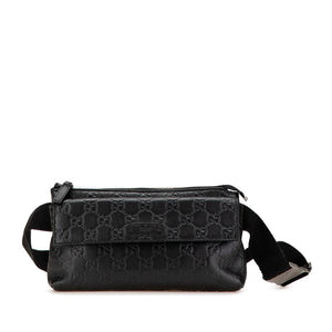 グッチ グッチシマ ウエストバッグ ボディバッグ 162916 ブラック レザー レディース GUCCI 【中古】