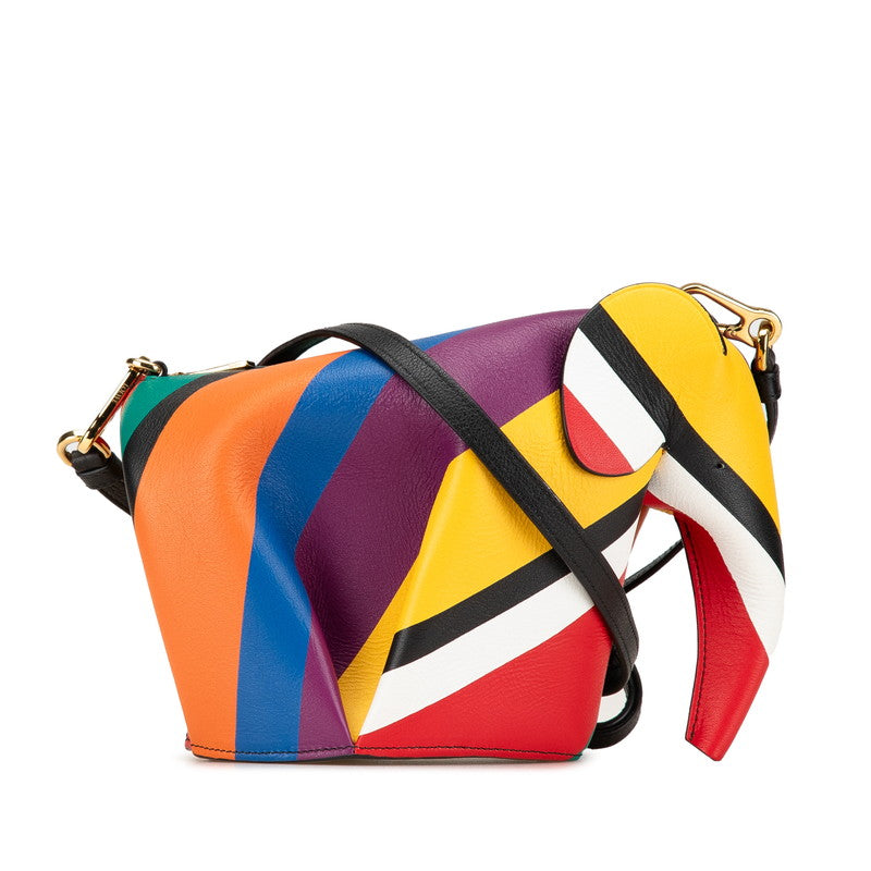ロエベ エレファント 斜め掛け ショルダーバッグ マルチカラー レザー レディース LOEWE 【中古】