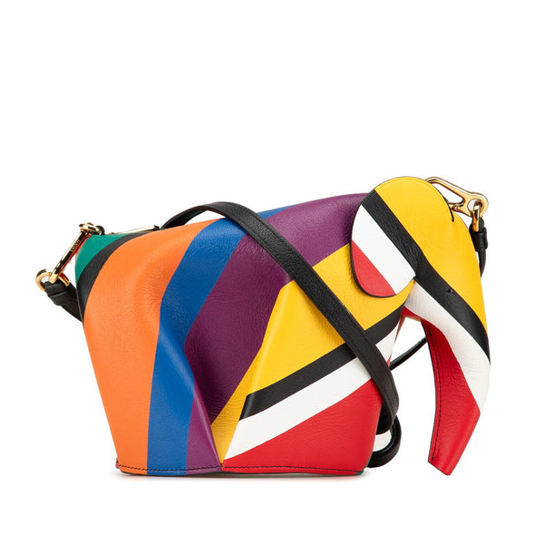 ロエベ エレファント 斜め掛け ショルダーバッグ マルチカラー レザー レディース LOEWE 【中古】