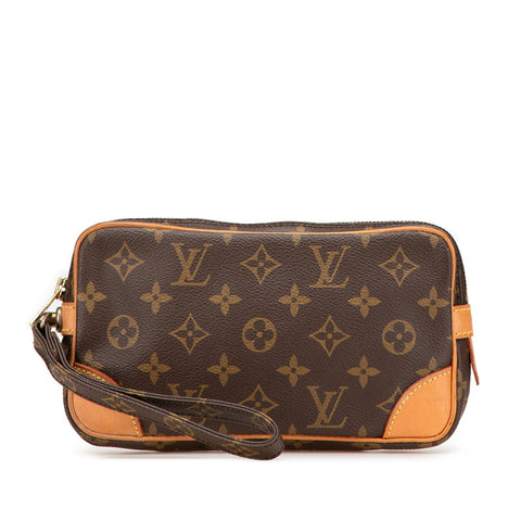 ルイ ヴィトン モノグラム マルリードラゴンヌPM セカンドバッグ クラッチバッグ M51827 ブラウン PVC レザー レディース LOUIS VUITTON 【中古】