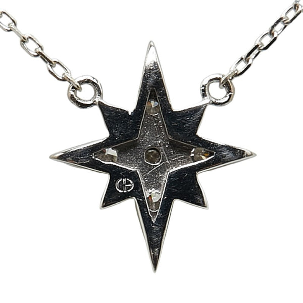 K18WG ホワイトゴールド ダイヤ0.06ct STAR スター 星 モチーフ ネックレス レディース 【中古】