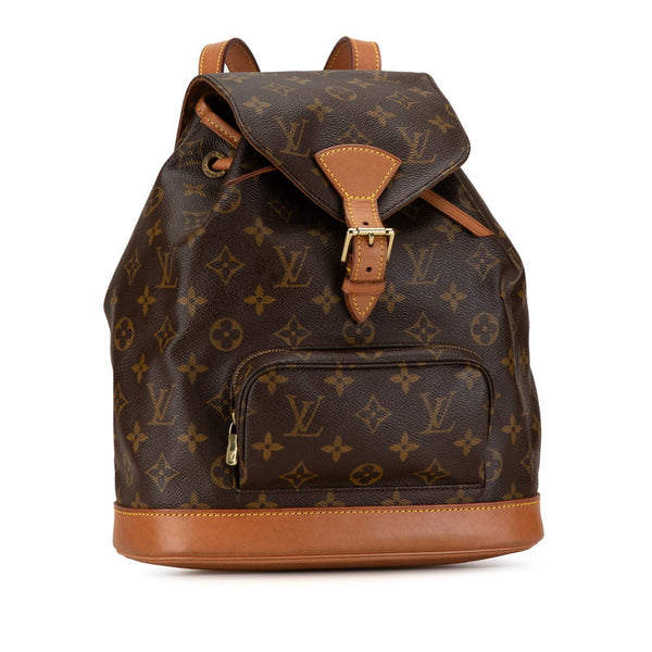 ルイ ヴィトン モノグラム モンスリMM リュック バックパック M51136 ブラウン PVC レザー レディース LOUIS VUITTON 【中古】