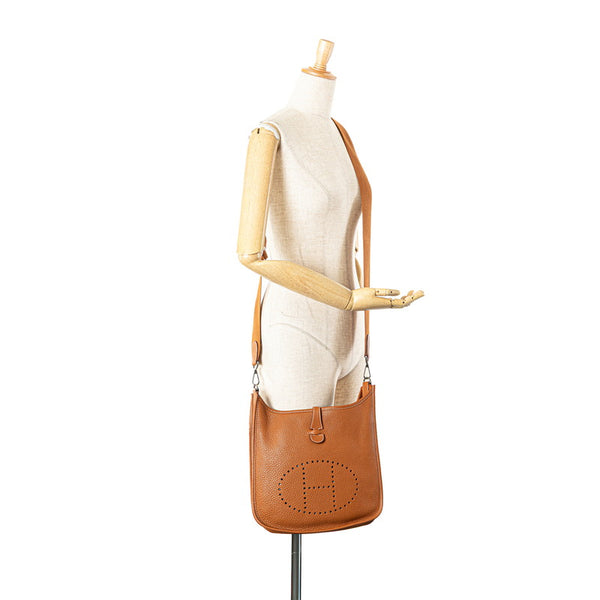 エルメス エヴリン トロワ PM 斜め掛け ショルダーバッグ ブラウン ゴールド トリヨンクレマンス レディース HERMES 【中古】