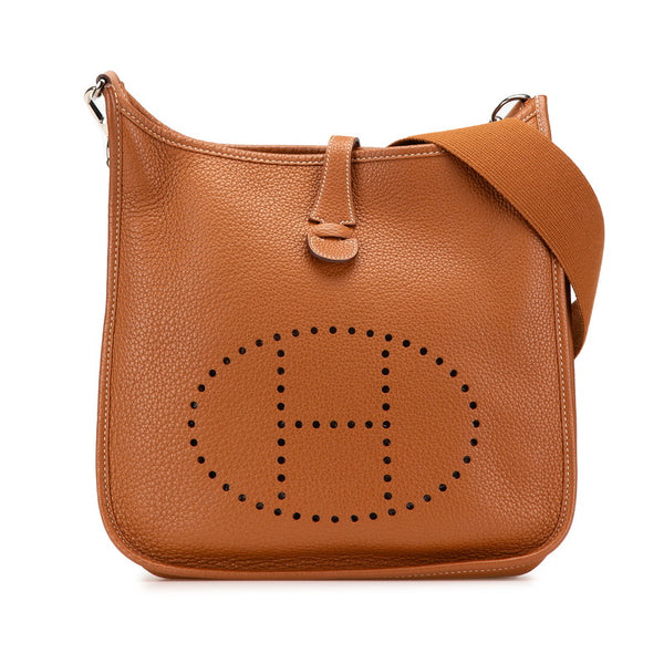 エルメス エヴリン トロワ PM 斜め掛け ショルダーバッグ ブラウン ゴールド トリヨンクレマンス レディース HERMES 【中古】