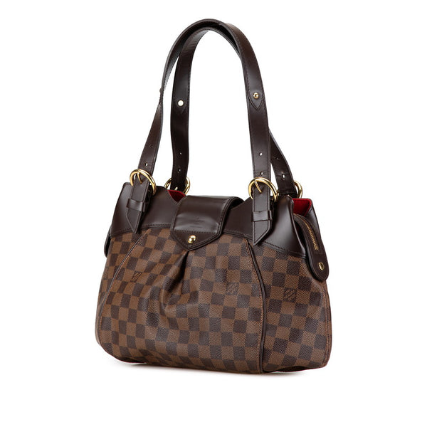 ルイ ヴィトン ダミエ システィナPM ショルダーバッグ N41542 ブラウン PVC レザー レディース LOUIS VUITTON 【中古】