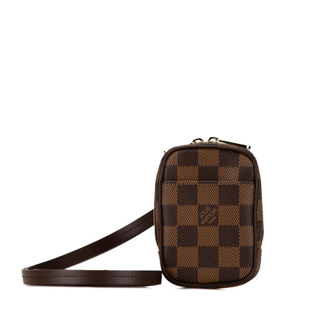 ルイ ヴィトン ダミエ エテュイ オカピPM 斜め掛け ショルダーバッグ N61738 ブラウン PVC レザー レディース LOUIS VUITTON 【中古】