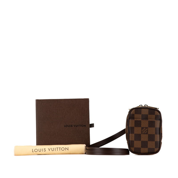 ルイ ヴィトン ダミエ エテュイ オカピPM 斜め掛け ショルダーバッグ N61738 ブラウン PVC レザー レディース LOUIS VUITTON 【中古】