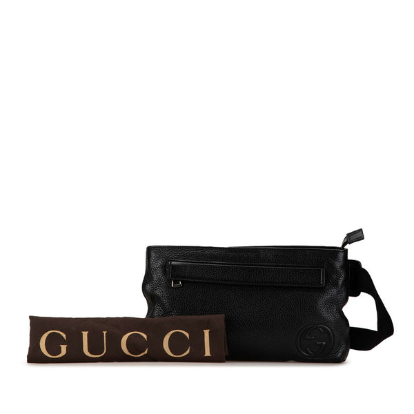 グッチ インターロッキングG ソーホー ショルダーバッグ ボディバッグ 322827 ブラック レザー レディース GUCCI 【中古】