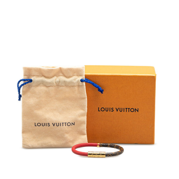 ルイ ヴィトン ブレスレット デイリー コンフィデンシャル ブレスレット M8277F ブラウン レッド PVC レザー レディース LOUIS VUITTON 【中古】