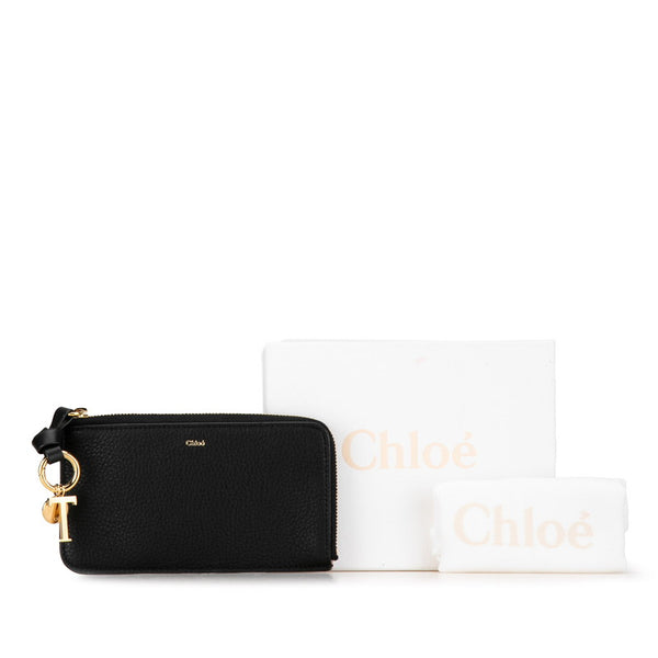 クロエ コインケース 小銭入れ ブラック ゴールド レザー レディース Chloe 【中古】