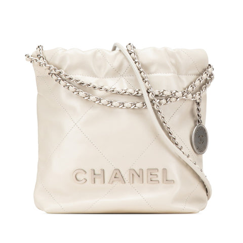 シャネル ロゴ ハンドバッグ チェーンショルダーバッグ 2WAY ベージュ レザー レディース CHANEL 【中古】