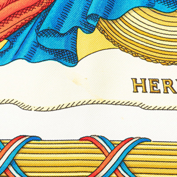 エルメス カレ90 LIBERTE EGALITE FRATERNITE REPUBLIQUE FRANCAISE フランス革命 スカーフ ライトグリーン マルチカラー シルク レディース HERMES 【中古】