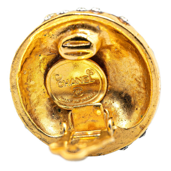 シャネル ヴィンテージ ロゴ ラインストーン イヤリング ゴールド メッキ レディース CHANEL 【中古】