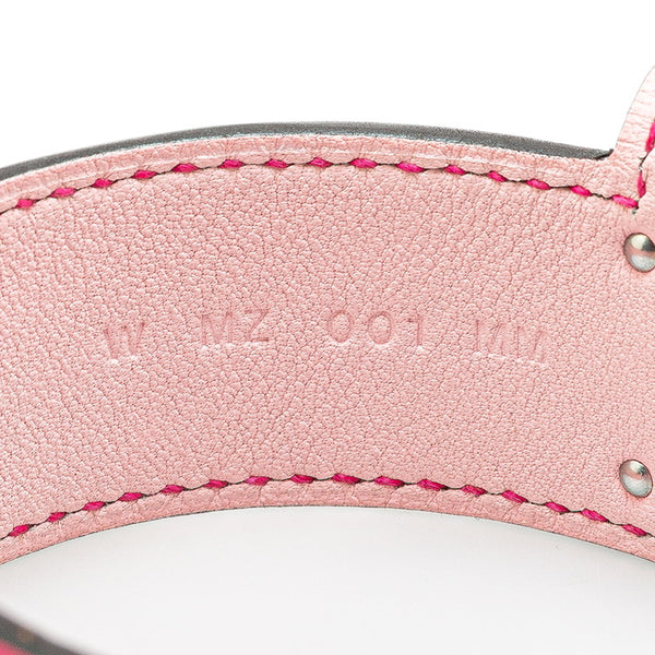 エルメス ケリー ツイストPM バングル ローズ ショッキング シェーブル メタル レディース HERMES 【中古】