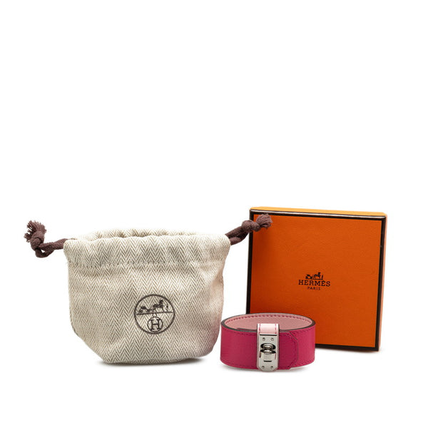 エルメス ケリー ツイストPM バングル ローズ ショッキング シェーブル メタル レディース HERMES 【中古】