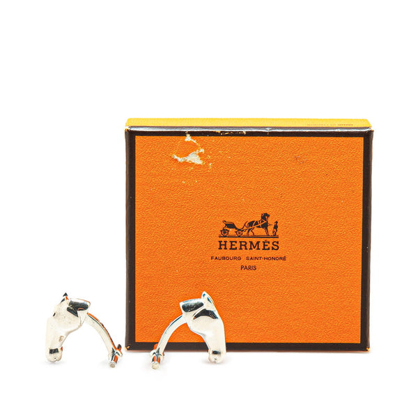 エルメス シュバル ホース 馬 モチーフ カフス シルバー SV925 シルバー レディース HERMES 【中古】