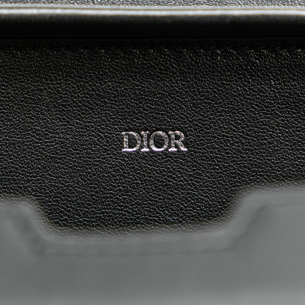 ディオール メッセンジャーバッグ ロゴ 斜め掛け ショルダーバッグ 10 BO 0211 ブラック レザー レディース Dior 【中古】