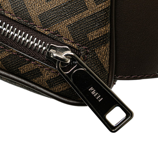 フェンディ ズッカ ボディバッグ ウエストバッグ 7VA562 ブラウン イエロー PVC レザー メンズ FENDI 【中古】