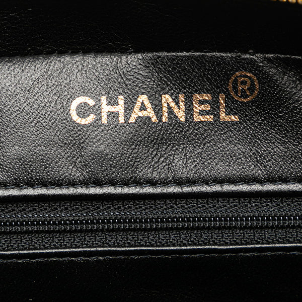 シャネル マトラッセ ココマーク ロゴ ハンドバッグ ブラック ホワイト キャンバス レディース CHANEL 【中古】