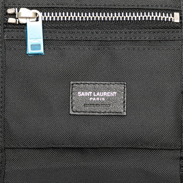 サンローラン ペイズリー マジックテープ式 三つ折り財布 ブラック ナイロン レディース SAINT LAURENT 【中古】