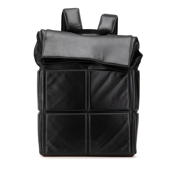 ボッテガヴェネタ マキシイントレチャート アルコ リュック バックパック ブラック レザー レディース BOTTEGAVENETA 【中古】