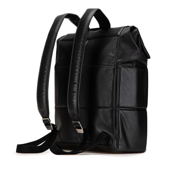 ボッテガヴェネタ マキシイントレチャート アルコ リュック バックパック ブラック レザー レディース BOTTEGAVENETA 【中古】