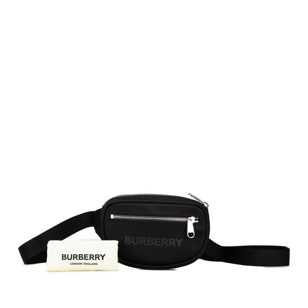 バーバリー CANNON キャノン ロゴプロント ウエストバッグ ボディバッグ ポーチ 8052887 ブラック ナイロン レディース BURBERRY 【中古】