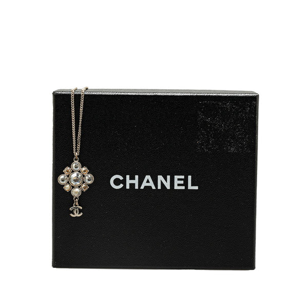 シャネル ココマーク ラインストーン ネックレス シルバー メタル レディース CHANEL 【中古】