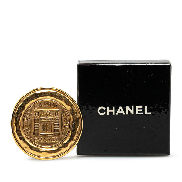 シャネル ヴィンテージ カンボン ラウンド ブローチ ゴールド メッキ レディース CHANEL 【中古】