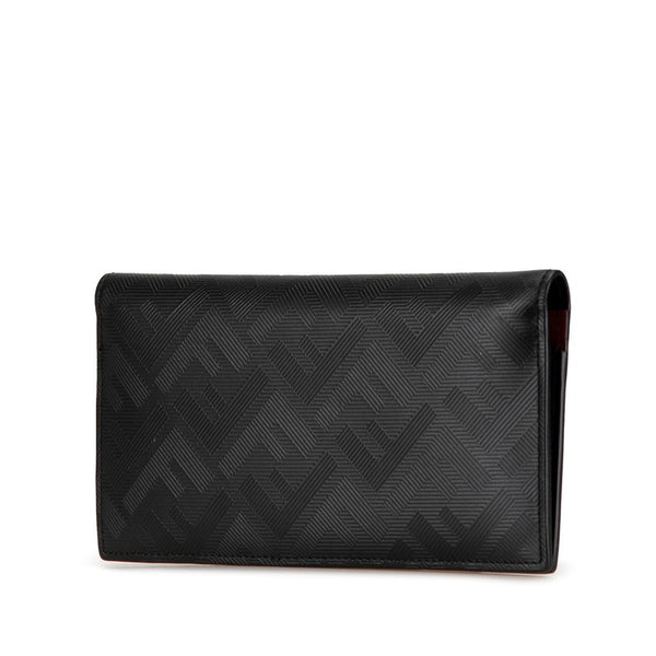 フェンディ シャドー 長財布 7M0355 ブラック レッド レザー レディース FENDI 【中古】